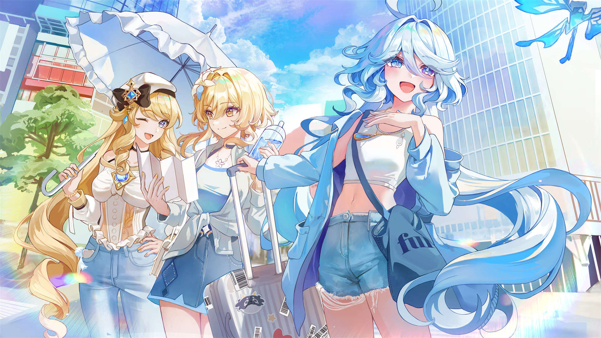 【P站美图】原神 芙宁娜 樱花 女子校生 女仆美少女 星铁 花火 插画美图推荐 P站美图-第1张