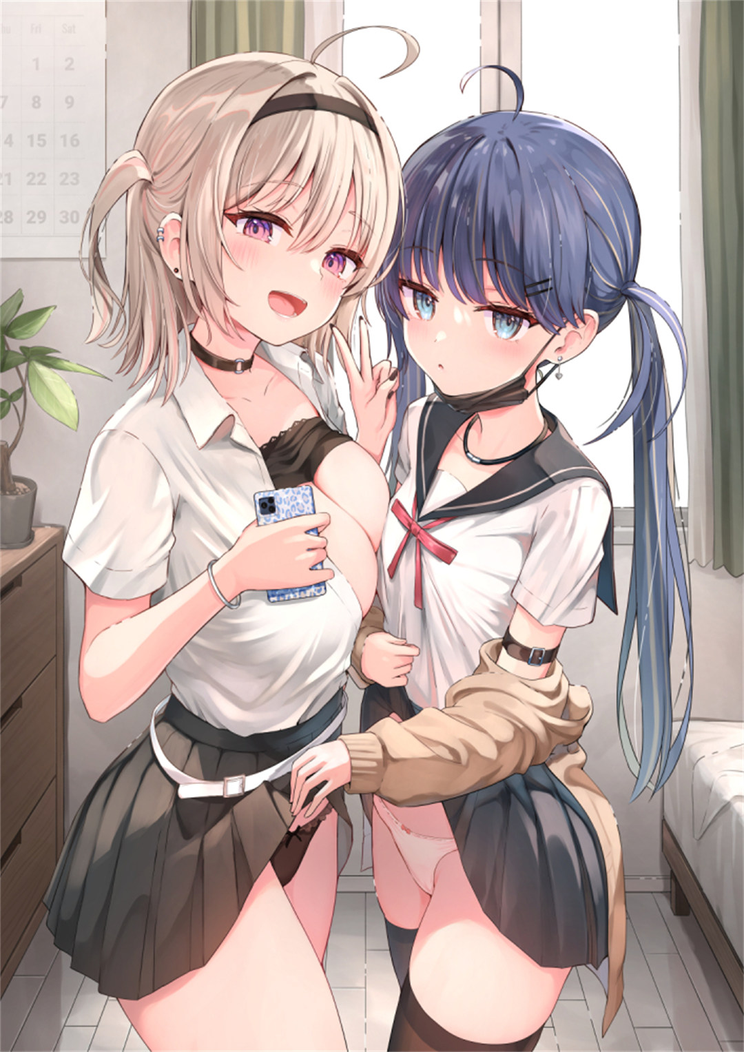【插画精选】JK短裙美少女 绝区零 妮可 星铁 流萤 会员插画美图推荐 插画精选-第2张
