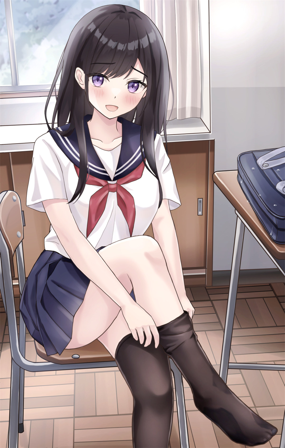 【插画精选】短裙 JK制服 白丝 兔女郎美少女 会员插画美图推荐 精选插画-第1张
