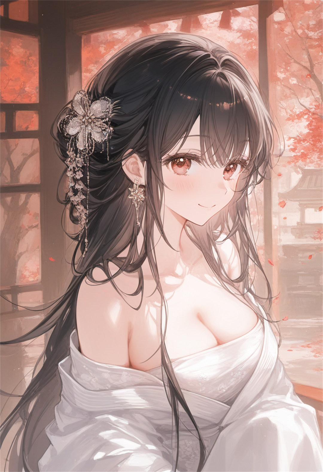 【AI生成】中国风美少女 抹胸衣服 巨乳 AI插画推荐 P站美图-第2张