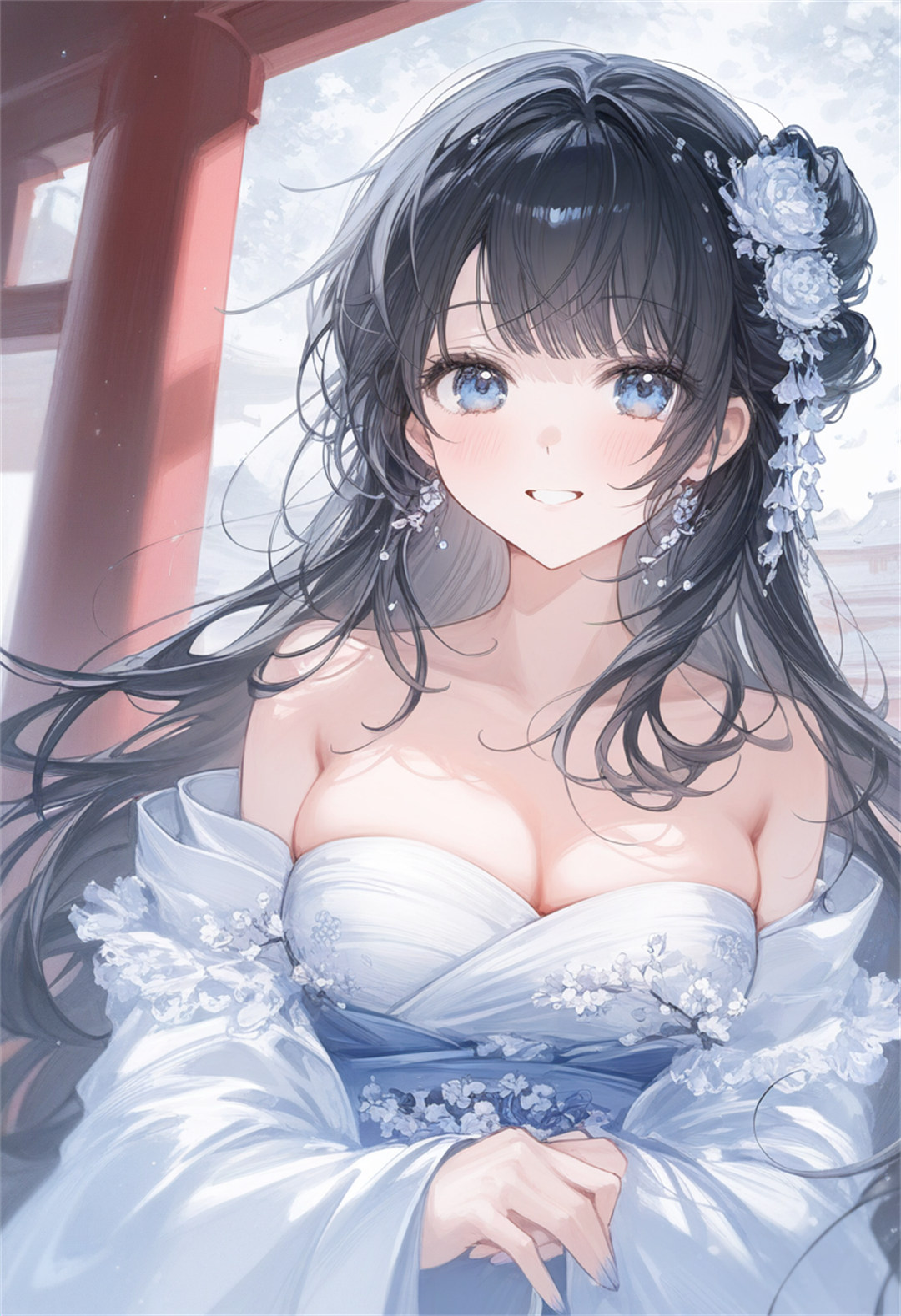 【AI生成】中国风美少女 抹胸衣服 巨乳 AI插画推荐 P站美图-第3张
