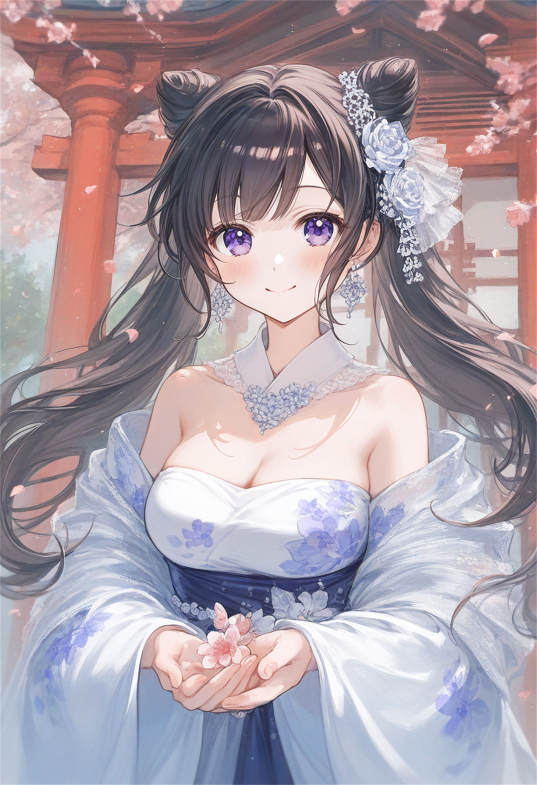 【AI生成】中国风美少女 抹胸衣服 巨乳 AI插画推荐 P站美图-第6张