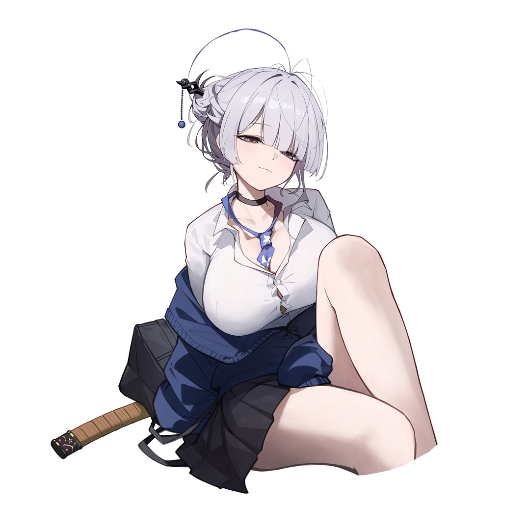 【P站美图】初音未来 绝区零 简 艾莲 原神 芙宁娜 白发制服美少女 吹着潇洒的晚风和你一起 P站美图-第2张