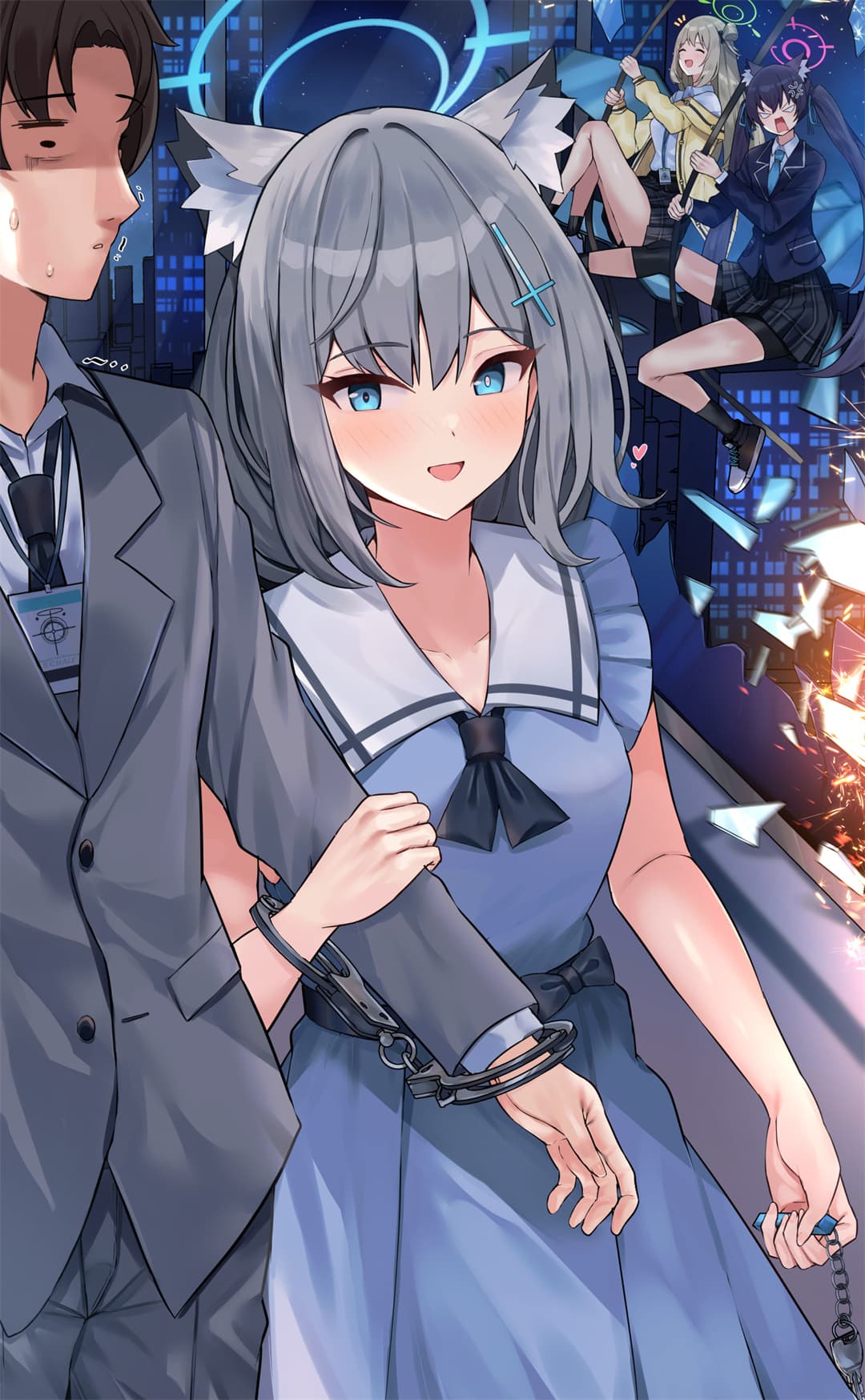 【P站美图】碧蓝档案 砂狼白子 妃咲 制服少女 双马尾Miku 绝区零 简 插画美图推荐 P站美图-第3张