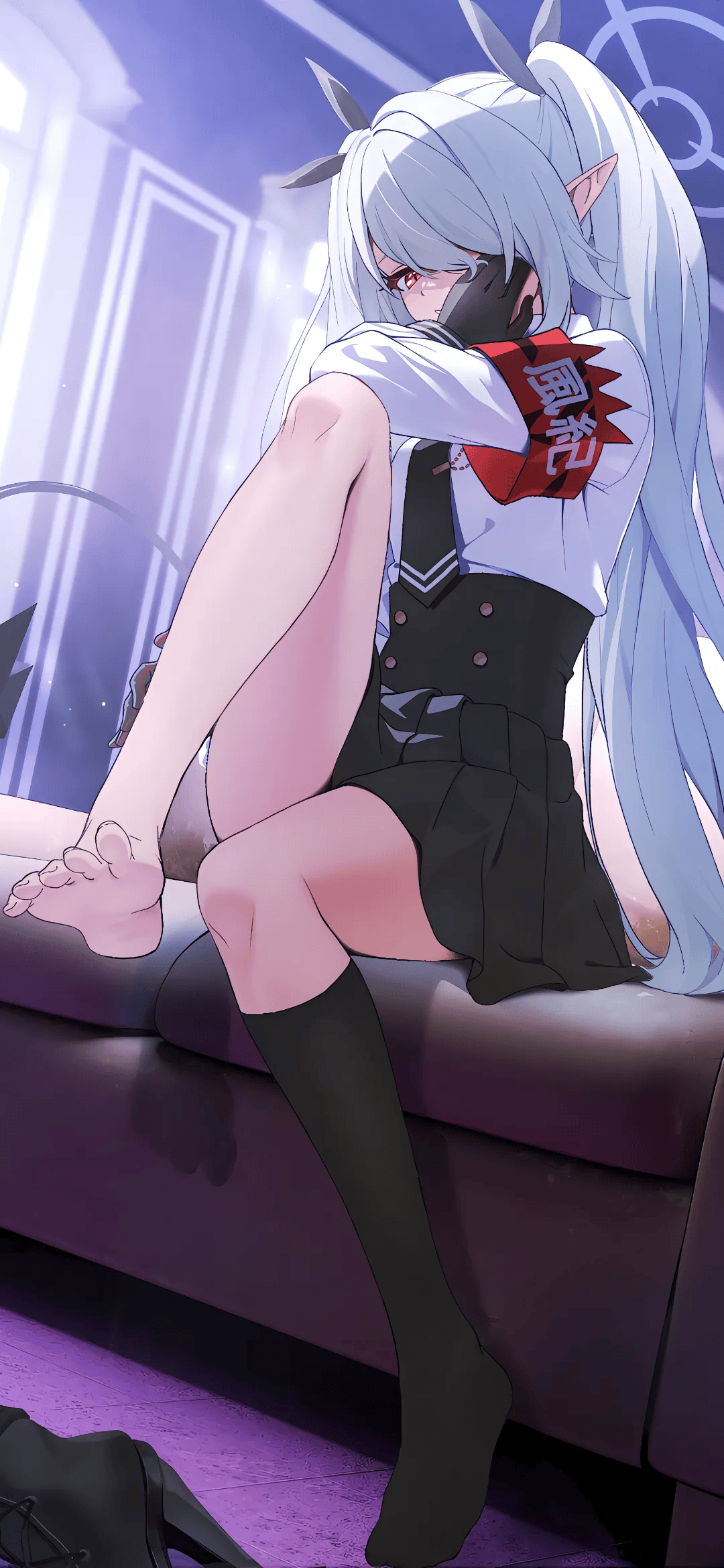 【动漫壁纸】虚拟主播 阿米莉亚 白发JK美少女 风纪委员 原神 小胡桃 插画美图推荐 手机壁纸-第2张