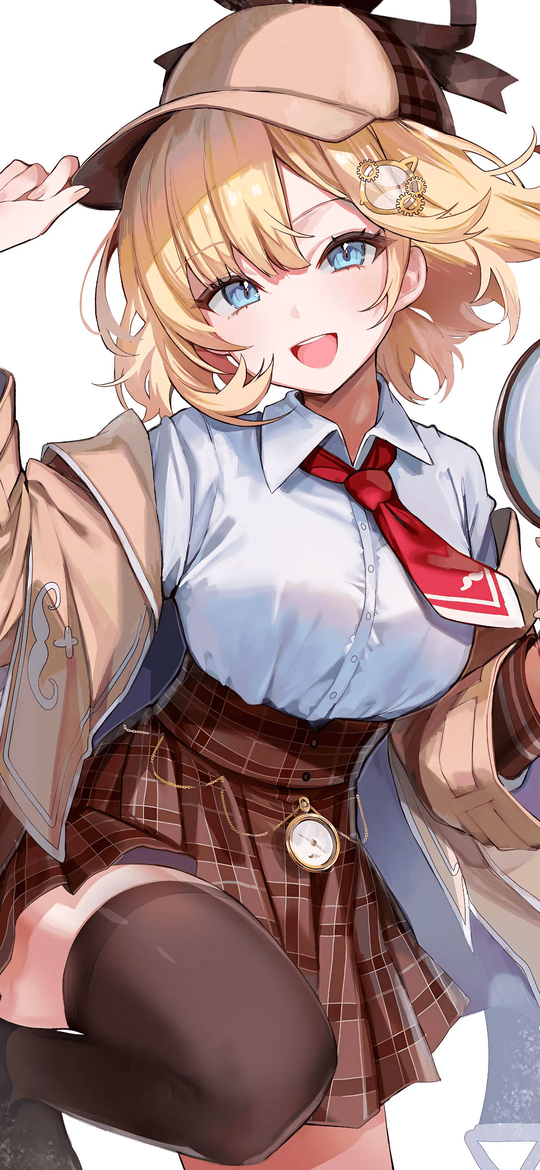 【动漫壁纸】虚拟主播 阿米莉亚 白发JK美少女 风纪委员 原神 小胡桃 插画美图推荐 手机壁纸-第6张