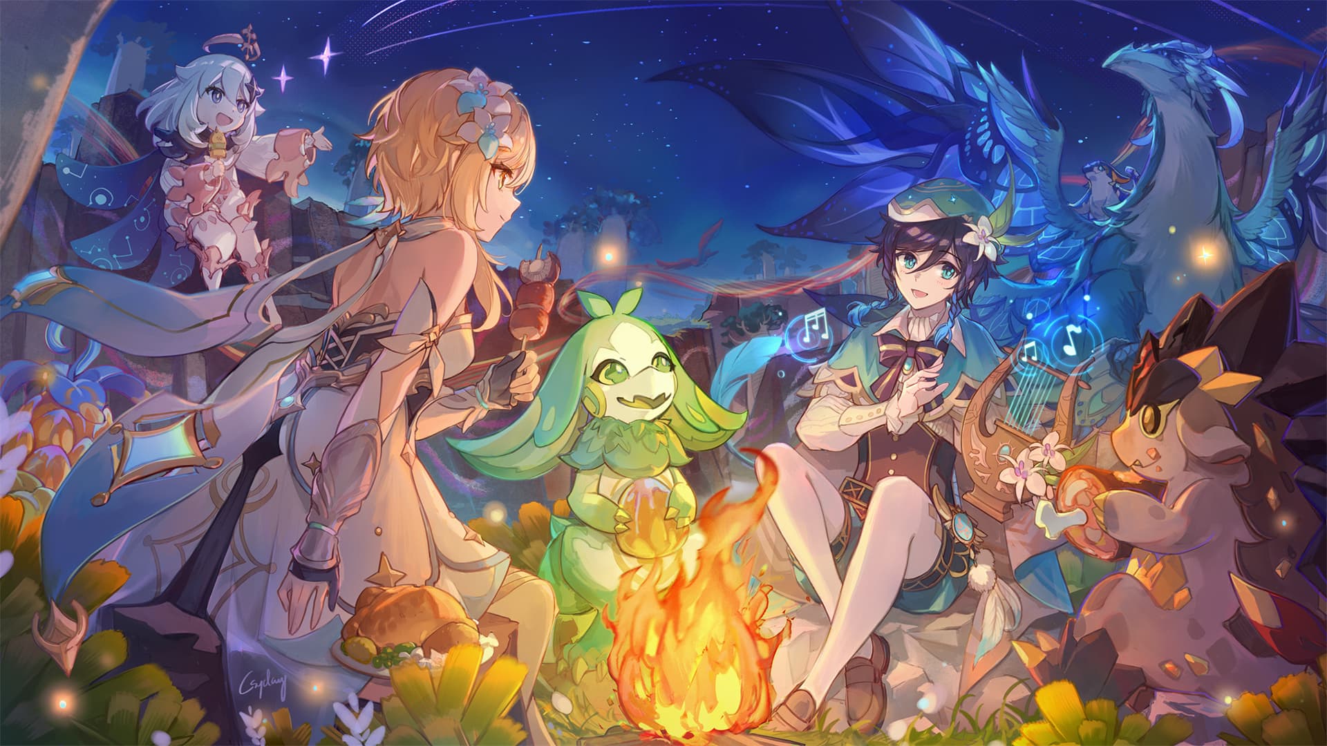 【P站美图】星穹铁道 星 飞霄 原神 芙宁娜 碧蓝档案 空崎ヒナ 心华 插画美图推荐 P站美图-第5张
