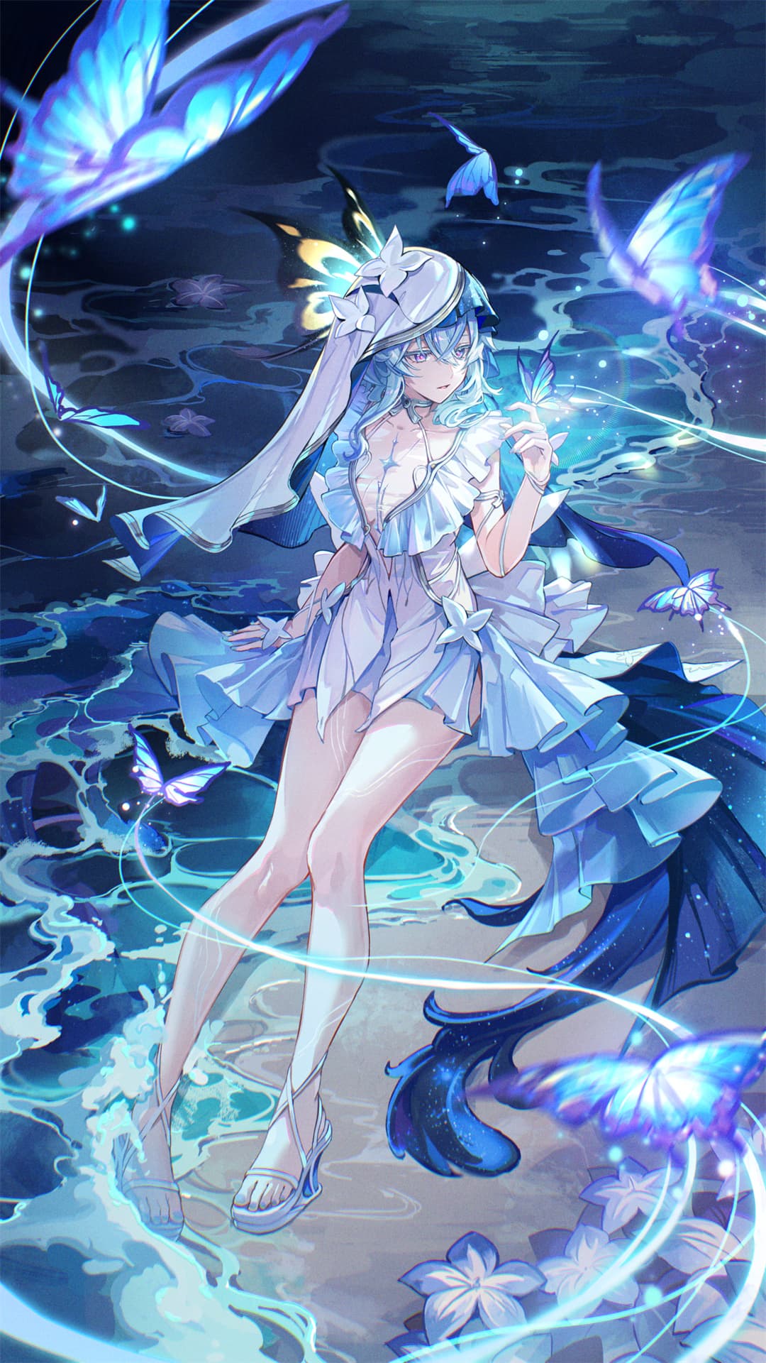 【动漫壁纸】碧蓝档案 陸八魔アル 喝咖啡的美少女 银发女学生 兽耳美少女 插画美图推荐 P站美图-第3张