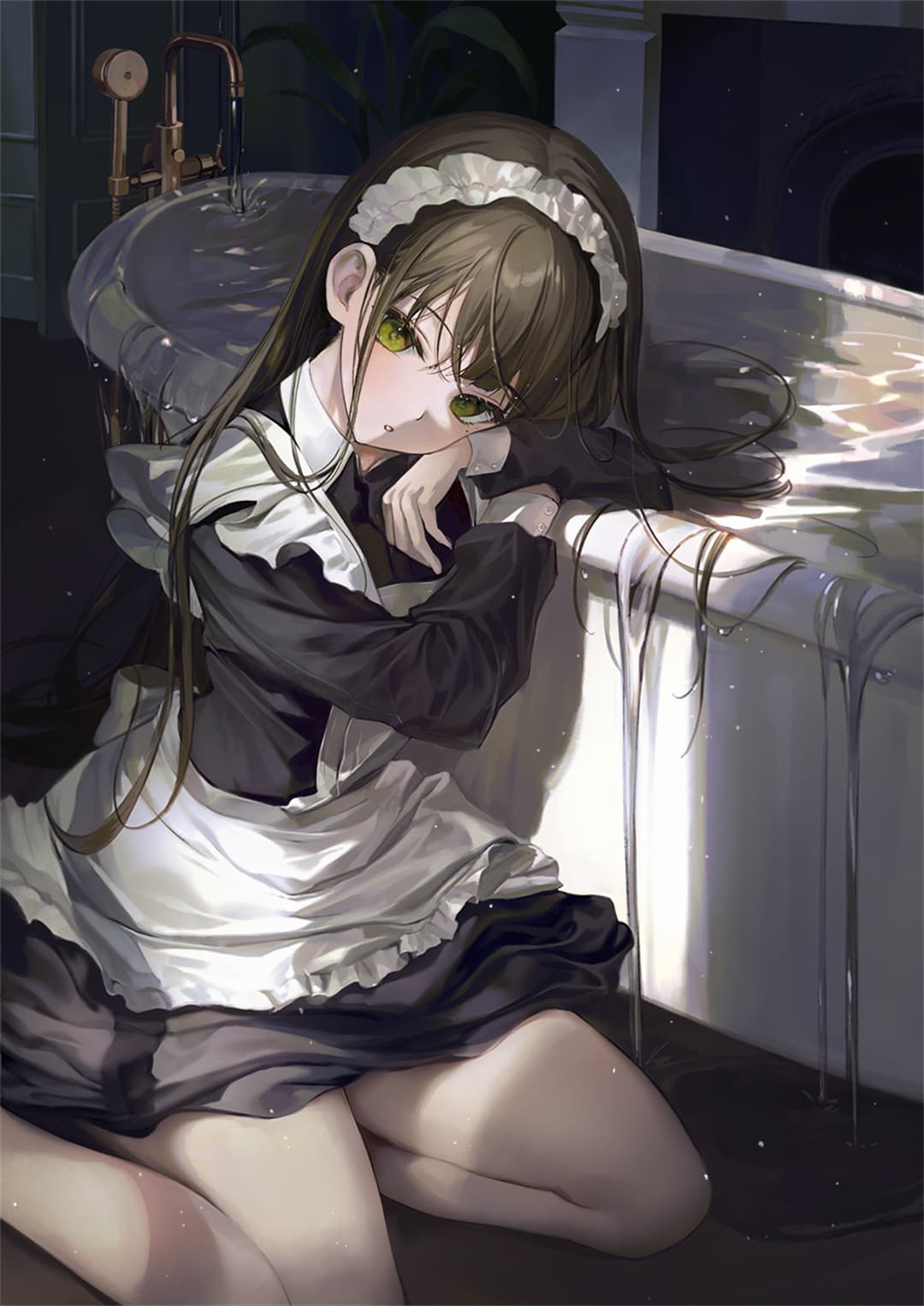 【画师精选】泳装少女 兽耳 双马尾 女仆美少女@明春 精选插画-第3张