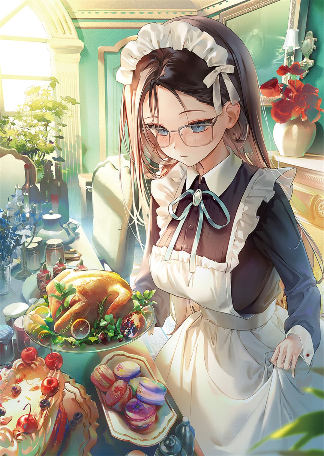 【画师精选】泳装少女 兽耳 双马尾 女仆美少女@明春 精选插画-第6张