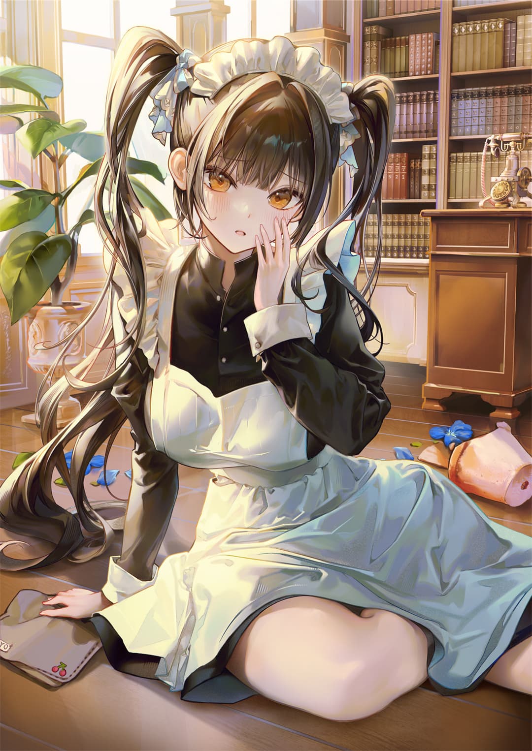 【画师精选】泳装少女 兽耳 双马尾 女仆美少女@明春 精选插画-第7张