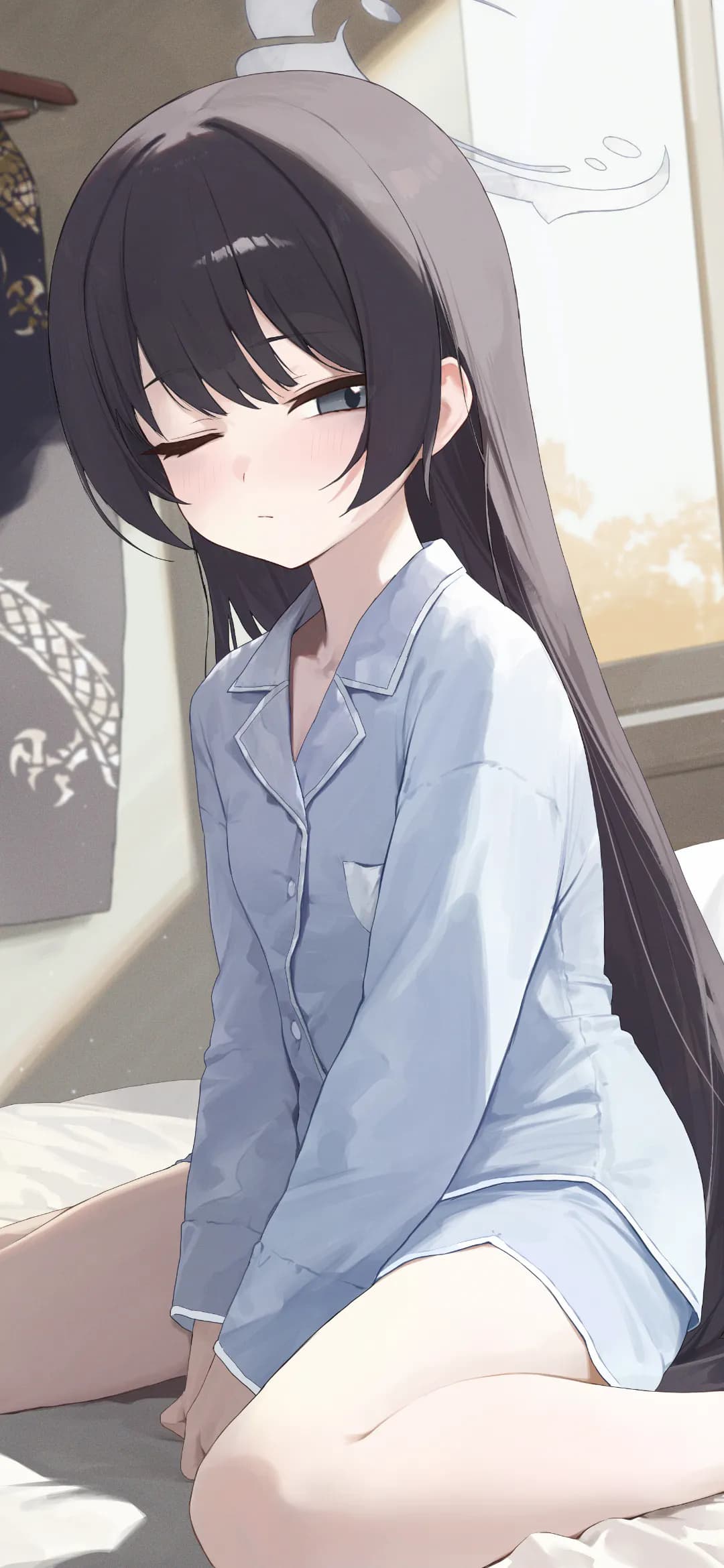 【动漫壁纸】碧蓝档案 睡衣龙华妃咲 白色连衣裙美少女 小鲨鱼 绝区零 简 插画美图推荐 手机壁纸-第9张