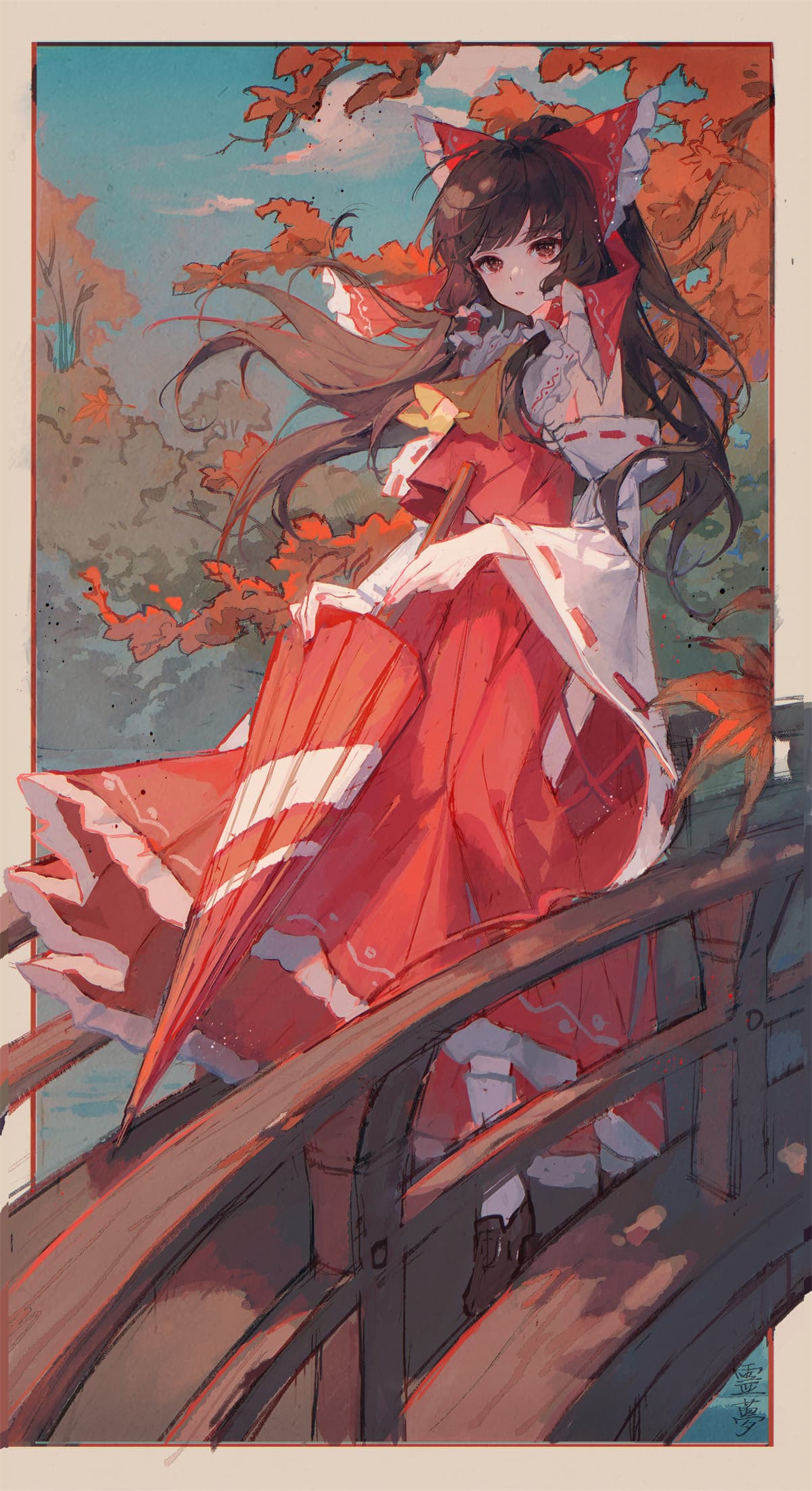【P站美图】东方Project 和风 博丽灵梦 美少女小合集（15张） P站美图-第1张