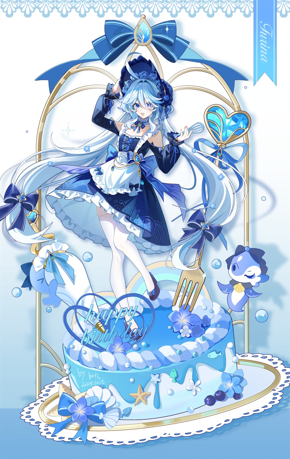 【P站美图】碧蓝档案 妃咲 仲正一花  小鸟游星野 原神 芙宁娜 双马尾初音未来  绝区零 简 插画美图推荐 P站美图-第4张