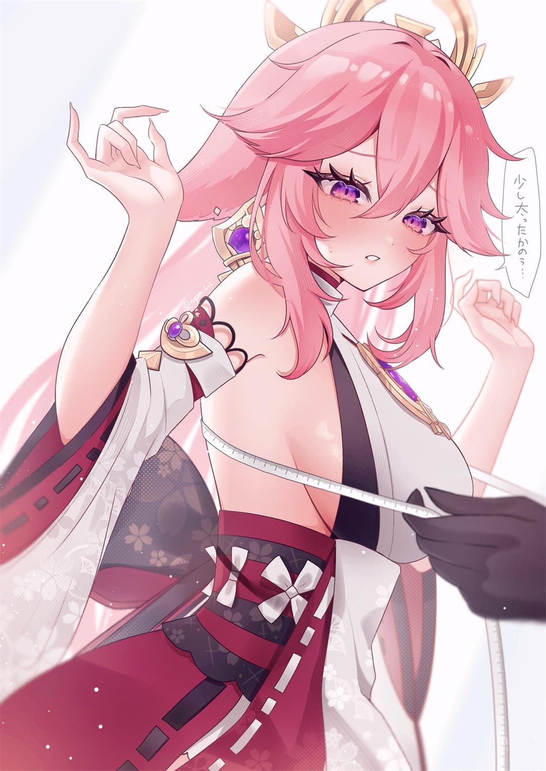 【插画精选】兽耳美少女 项圈 粉毛美少女 鎌ヶ谷桃香 原神 八重神子 会员动漫壁纸推荐 精选插画-第3张