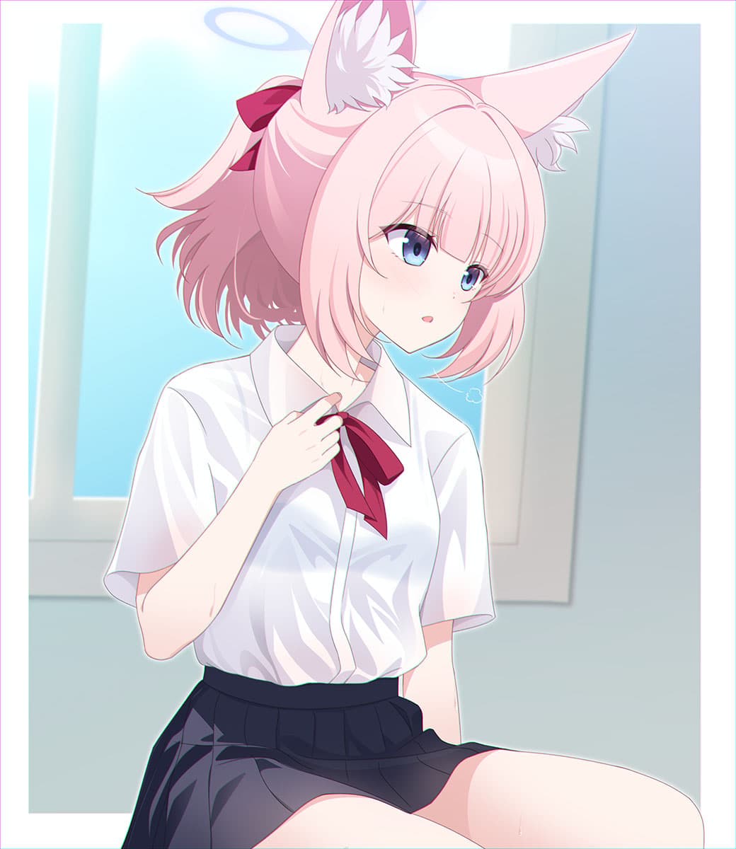 【P站画师】超爱制服兽耳美少女的画师，碧蓝档案 胡桃 月雪宫子 Niko 砂狼白子 插画师eko的美图作品推荐 P站画师-第2张