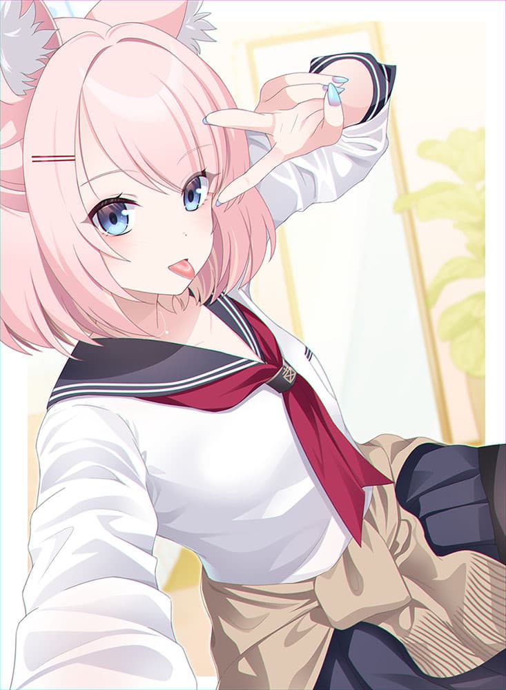 【P站画师】超爱制服兽耳美少女的画师，碧蓝档案 胡桃 月雪宫子 Niko 砂狼白子 插画师eko的美图作品推荐 P站画师-第3张