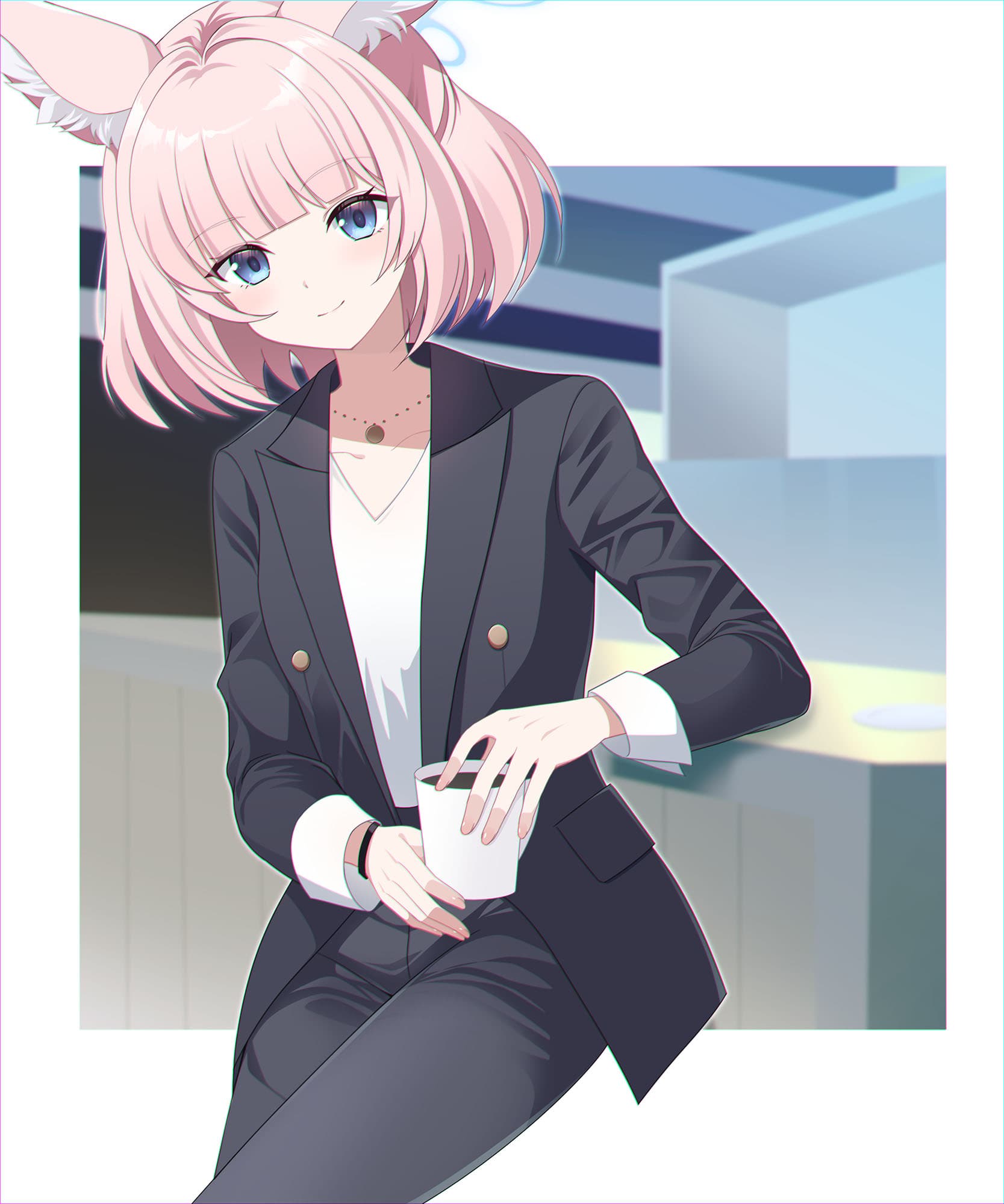 【P站画师】超爱制服兽耳美少女的画师，碧蓝档案 胡桃 月雪宫子 Niko 砂狼白子 插画师eko的美图作品推荐 P站画师-第15张