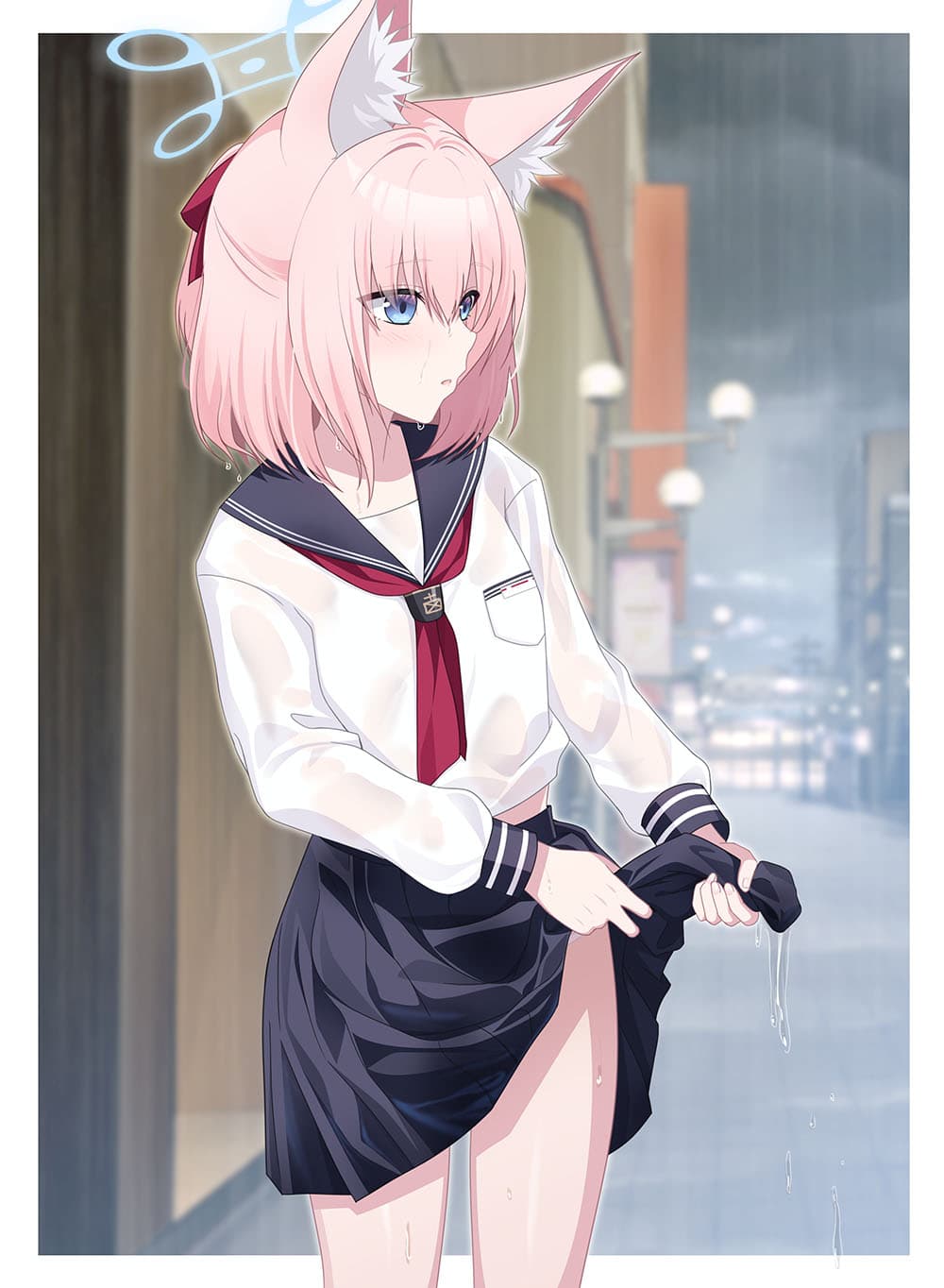 【P站画师】超爱制服兽耳美少女的画师，碧蓝档案 胡桃 月雪宫子 Niko 砂狼白子 插画师eko的美图作品推荐 P站画师-第19张