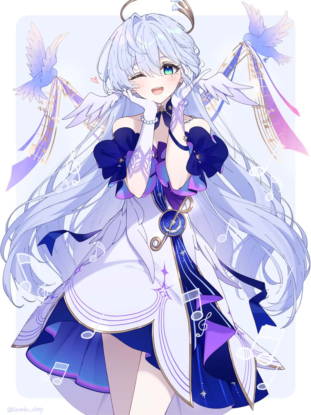 【P站美图】原神 芙宁娜 双马尾美少女 碧蓝档案 浦和花子 星穹铁道 早濑优香 知更鸟 绝区零 妮可 花火 插画美图推荐（55张） P站美图-第3张