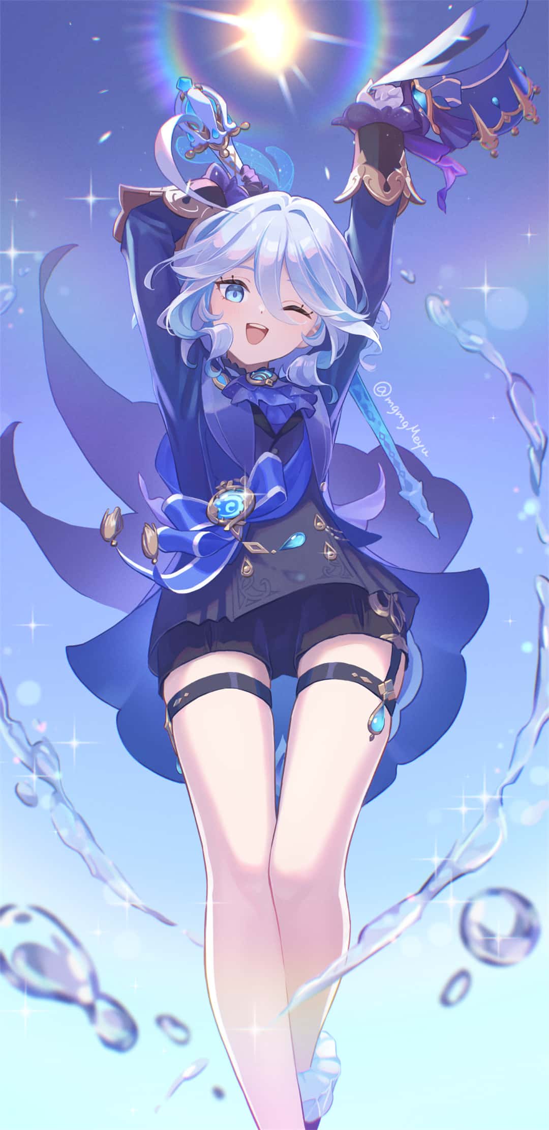 【P站美图】原神 芙宁娜 双马尾美少女 碧蓝档案 浦和花子 星穹铁道 早濑优香 知更鸟 绝区零 妮可 花火 插画美图推荐（55张） P站美图-第4张