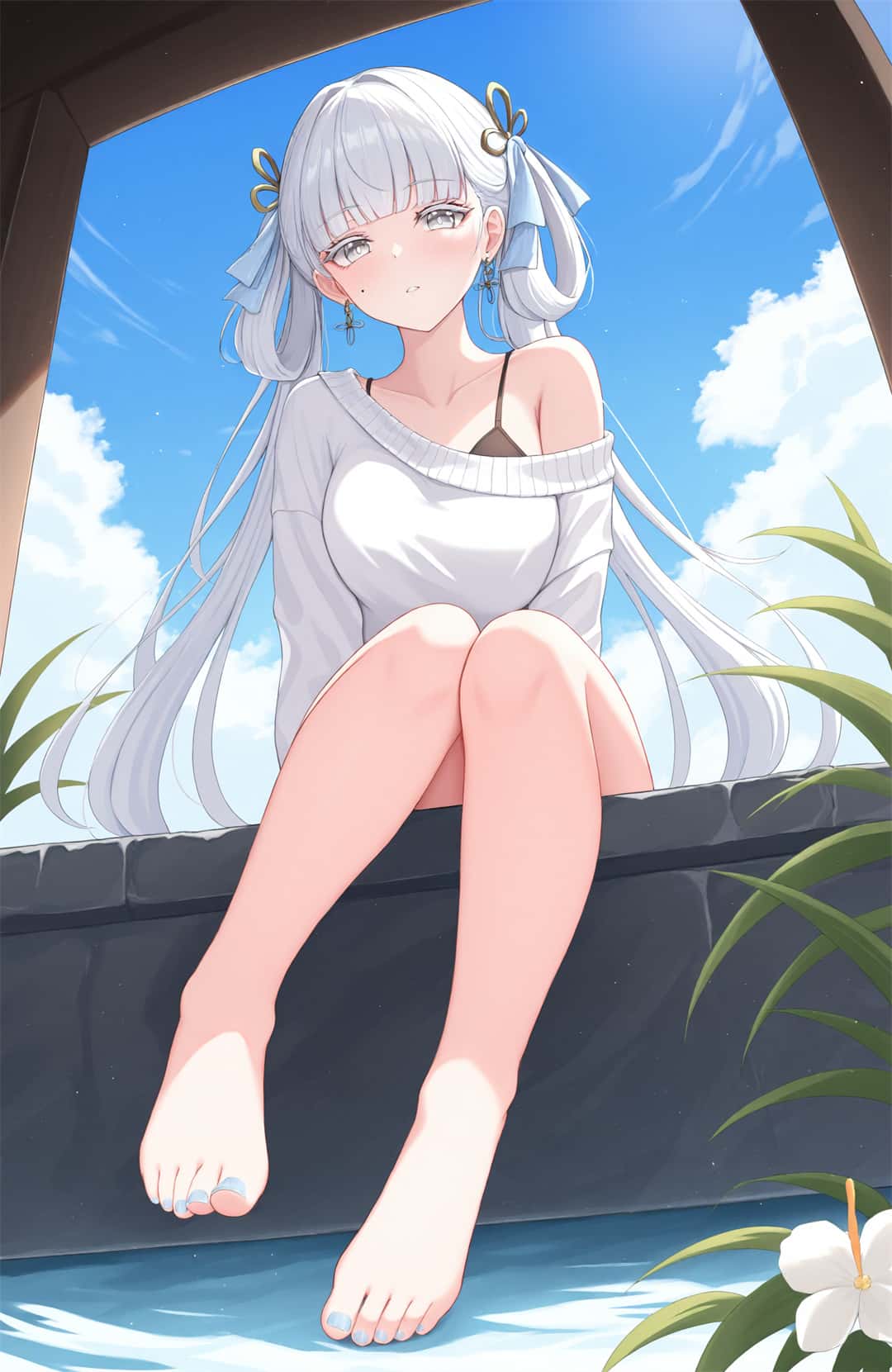 插画美图 AI生成 鸣潮 今汐 裸足@光怪陆离 插画-第1张