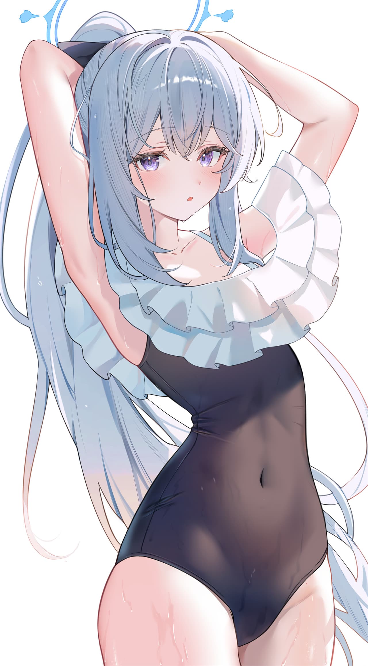 【动漫美图】NIKKE胜利女神 灰姑娘 碧蓝档案 小鸟游星野 砂狼白子 水羽三森 初音未来 星穹铁道 连衣裙银狼 插画推荐 P站美图-第5张