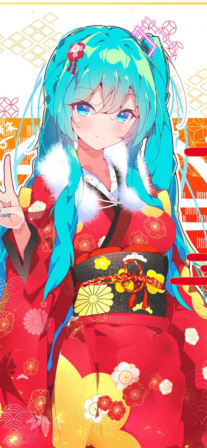 【动漫壁纸】2025新年 初音未来 Miku 插画壁纸 P站美图-第3张