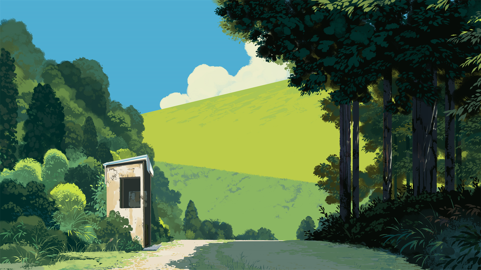 KOKO动画背景 风景 石子 插画-第1张
