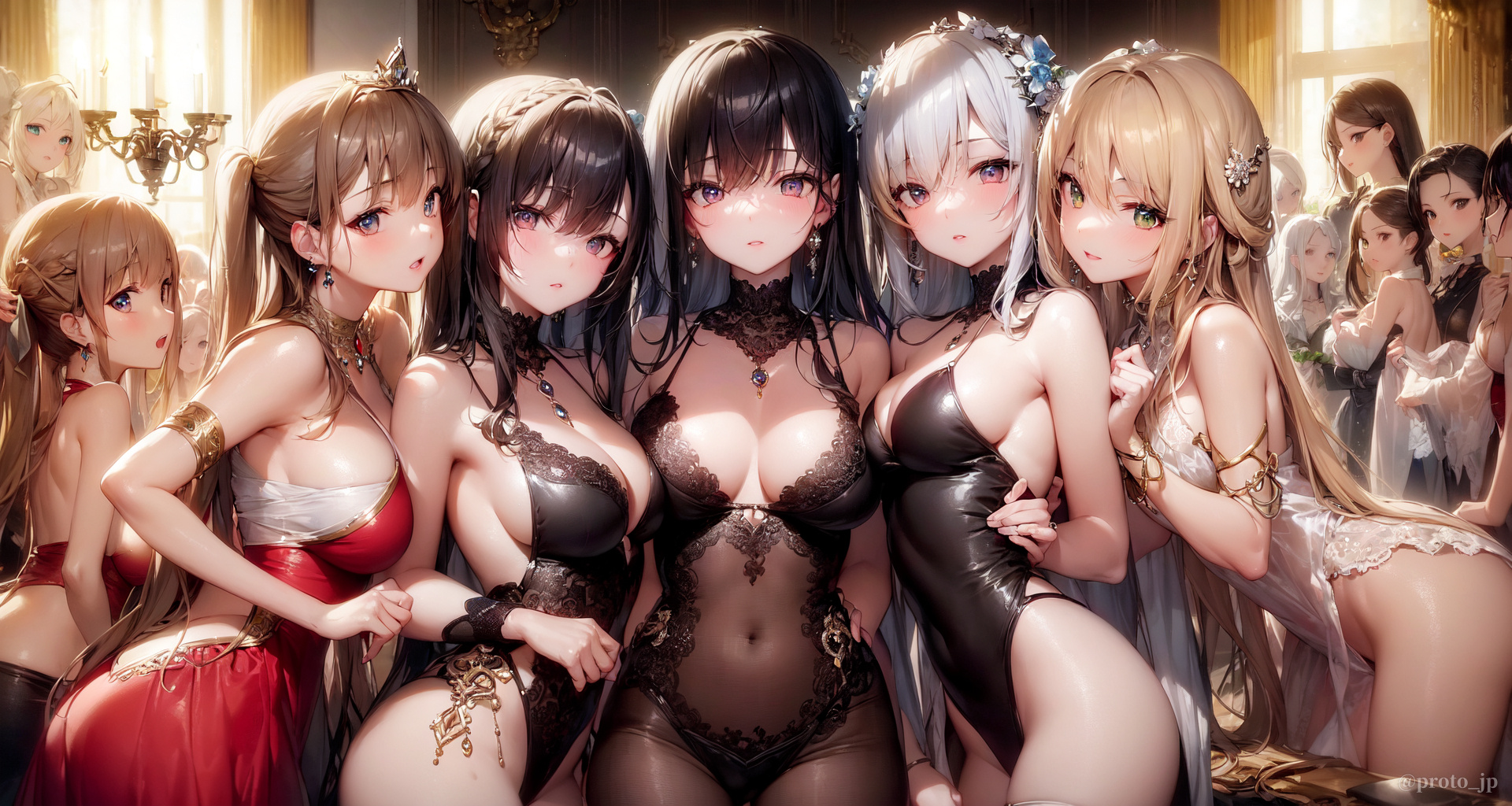 一群AI生成的妹子，数数一共多少妹子？@proto_jp 插画-第2张