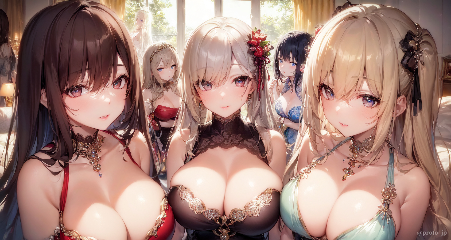 一群AI生成的妹子，数数一共多少妹子？@proto_jp 插画-第3张