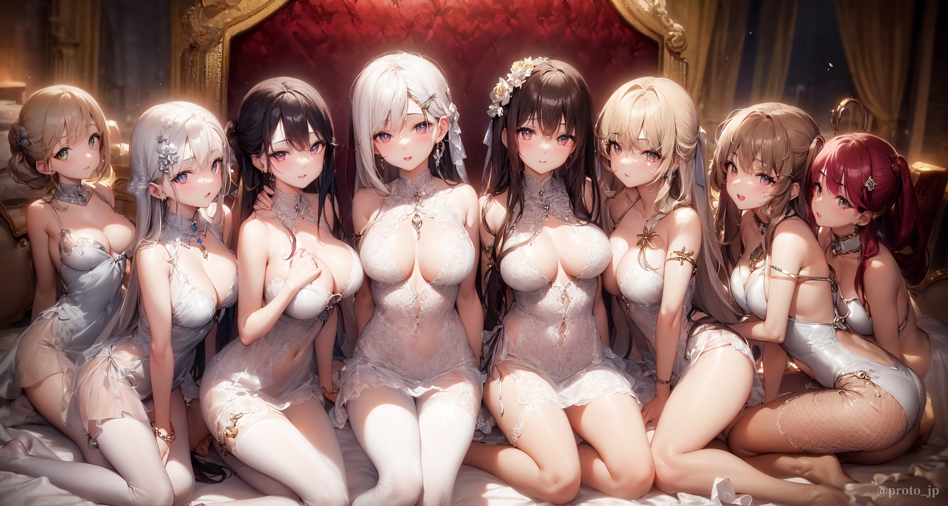 一群AI生成的妹子，数数一共多少妹子？@proto_jp 插画-第5张