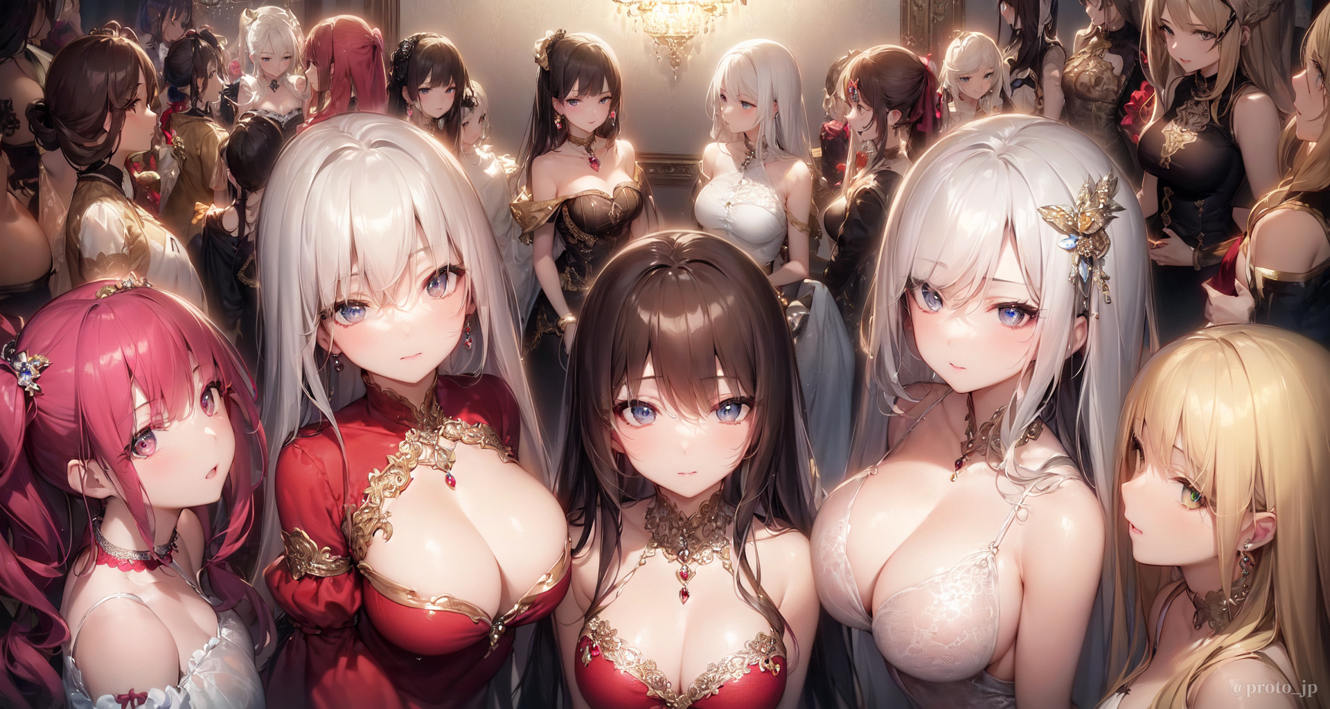 一群AI生成的妹子，数数一共多少妹子？@proto_jp 插画-第10张