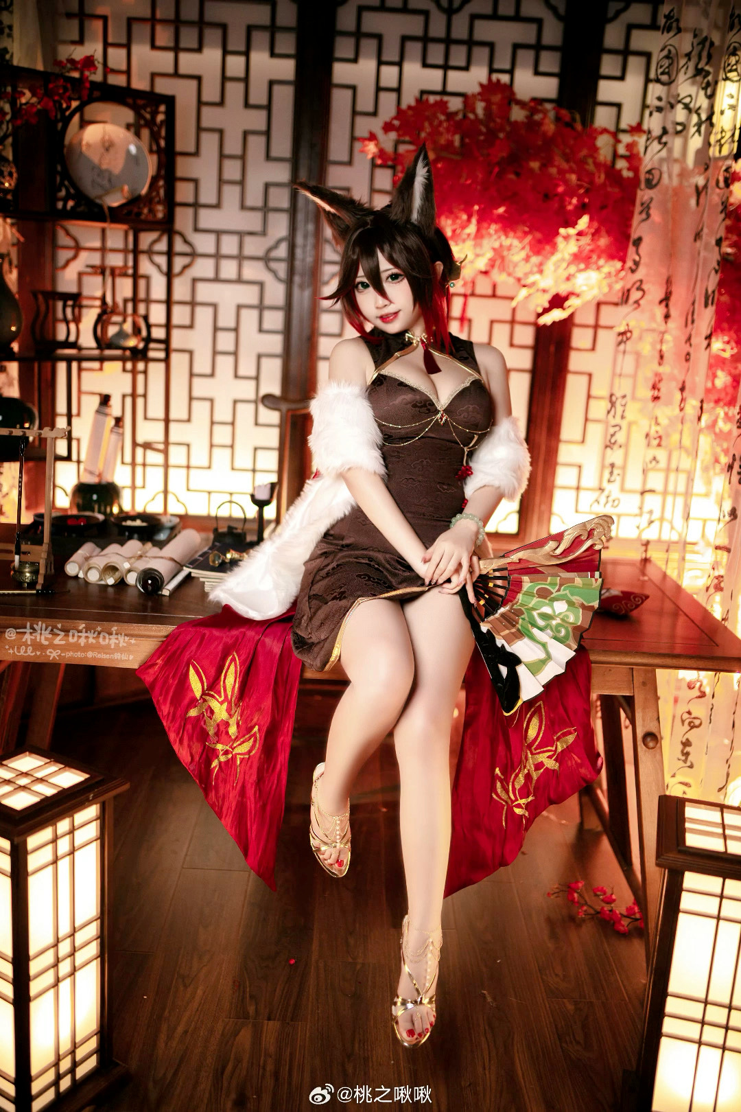 COSPLAY 就以奇珍万千，给各位鼓劲啦~ 崩坏星穹铁道 旗袍装扮的小狐狸 停云@桃之啾啾 COSPLAY-第1张