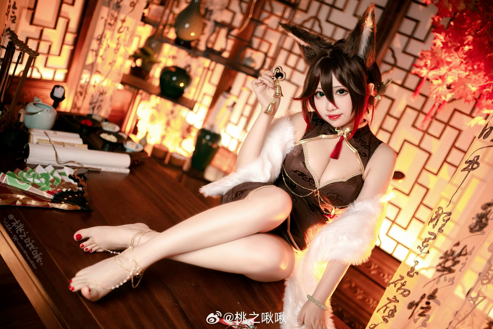 COSPLAY 就以奇珍万千，给各位鼓劲啦~ 崩坏星穹铁道 旗袍装扮的小狐狸 停云@桃之啾啾 COSPLAY-第6张