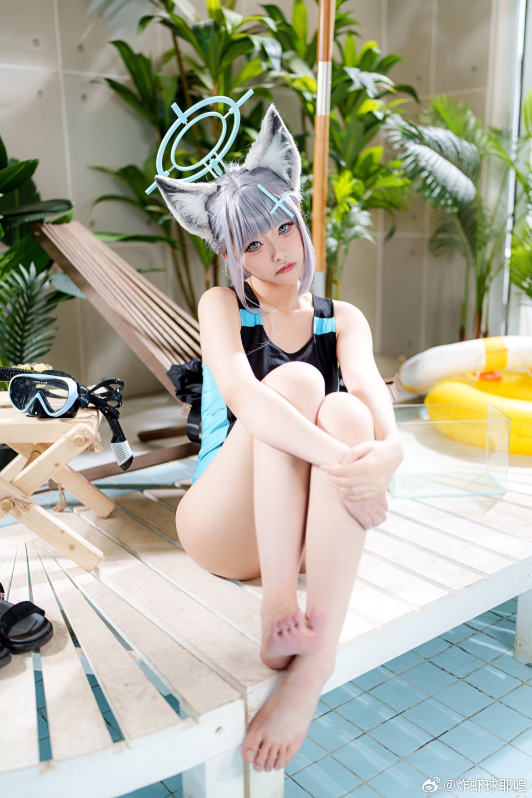 cos正片  碧蓝档案 砂狼白子 泳装@炸虾球耶呜 COSPLAY-第7张