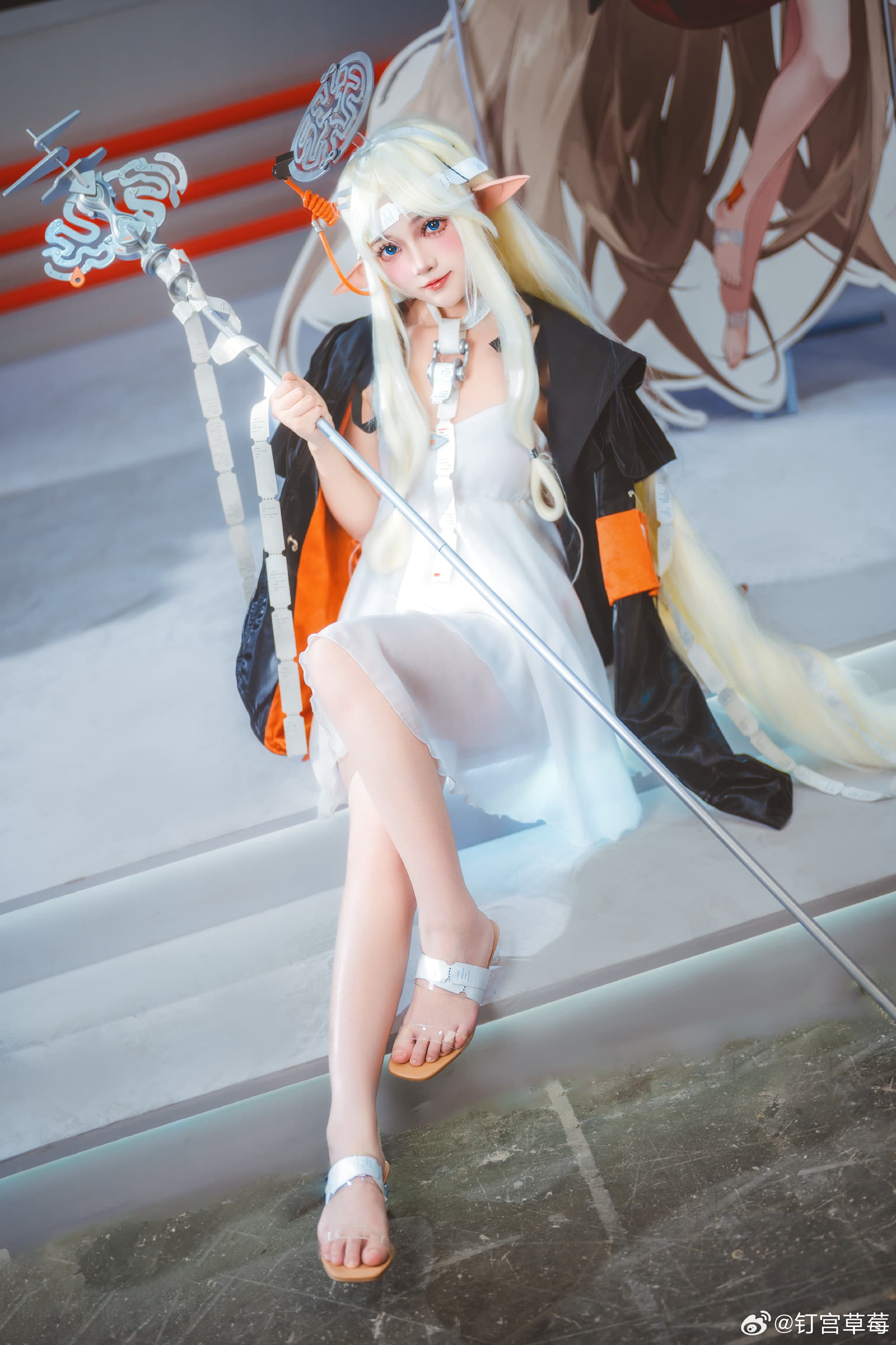 COSPLAY 这个白毛萝莉角色真的很像精灵捏！新月同行 恒沙@钉宫草莓 COSPLAY-第2张