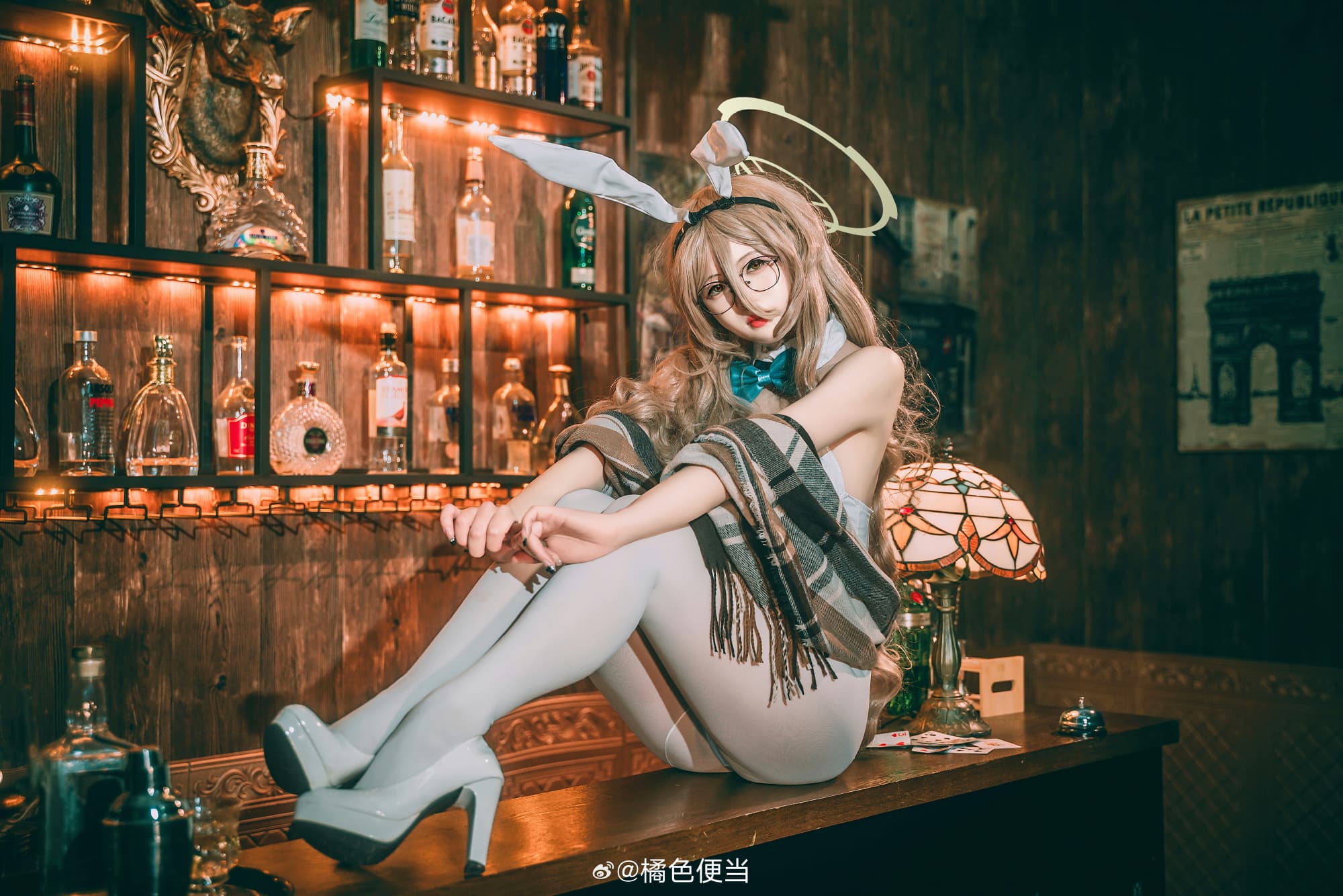 COSPLAY 碧蓝档案 室笠朱音兔女郎cos 朱音@橘色便当 COSPLAY-第4张