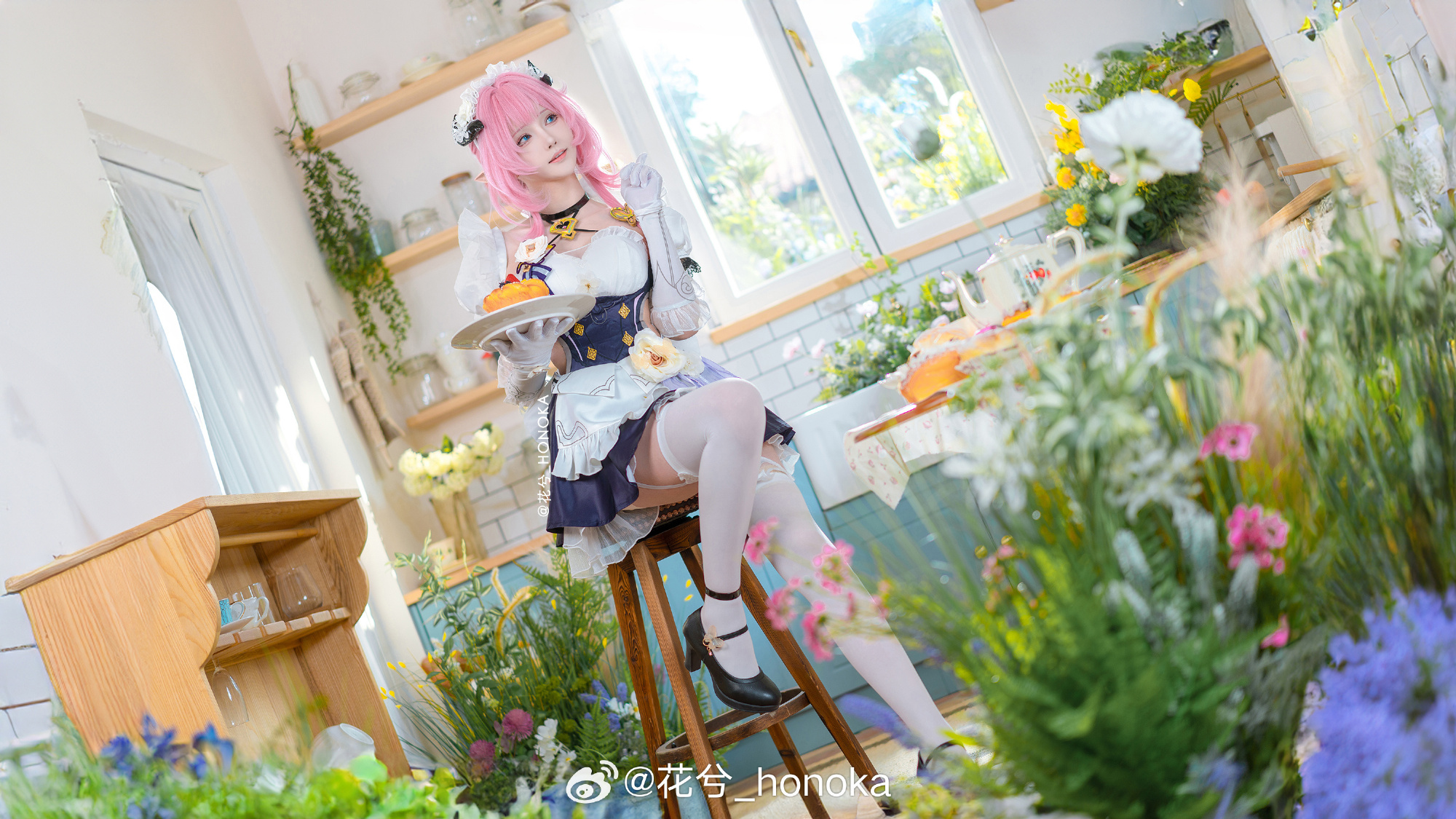 COSPLAY 🎀粉色甜心小姐🎀 崩坏3 爱莉希雅@花兮_honoka COSPLAY-第9张