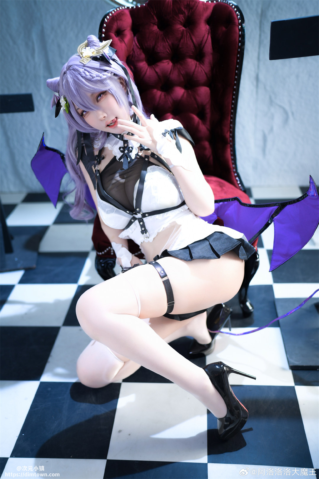 cosplay 原神 💜💜💜💜💜刻晴·魅魔同人💜💜💜💜💜@阿洛洛洛大魔王 COSPLAY-第1张