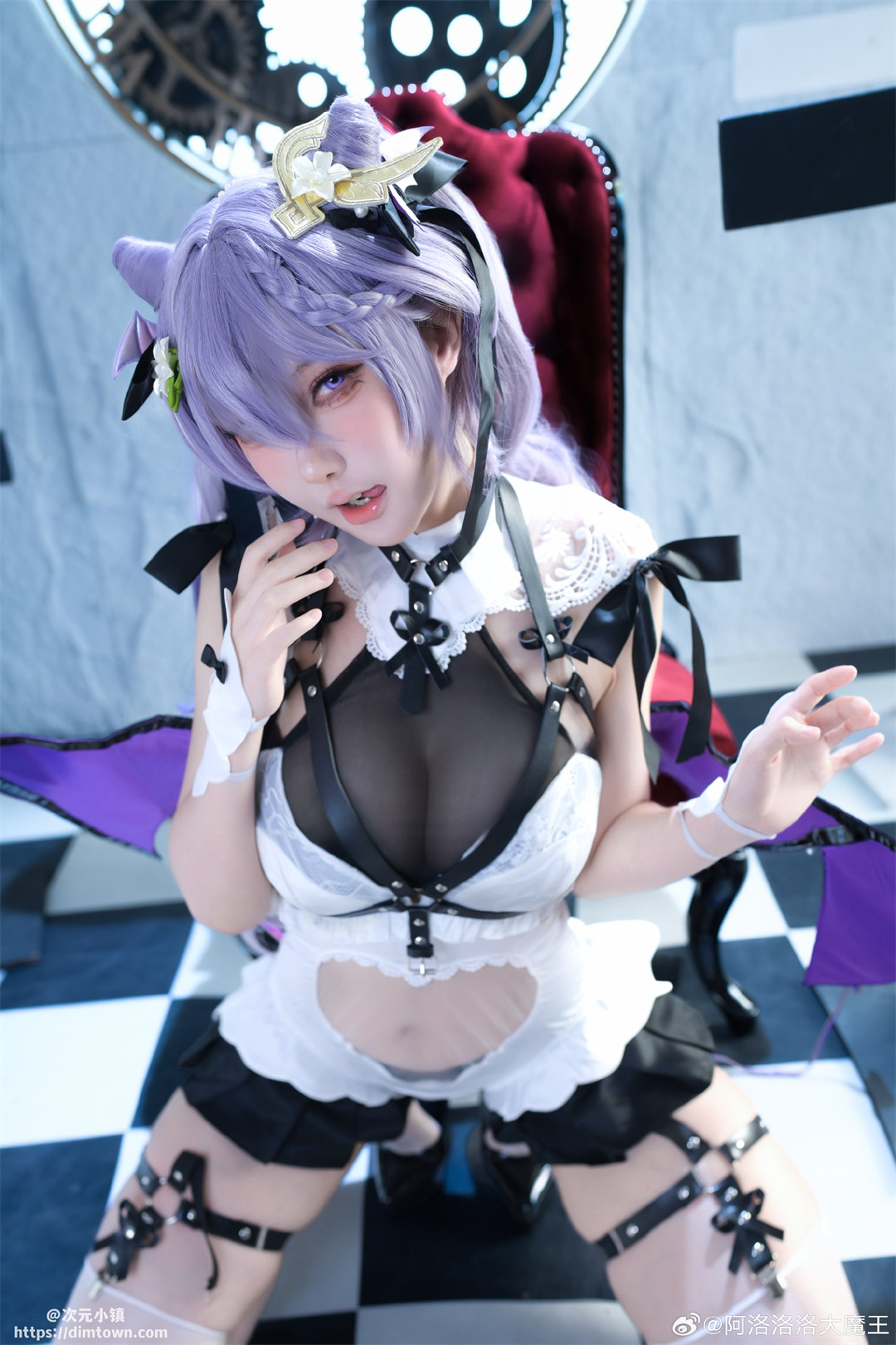 cosplay 原神 💜💜💜💜💜刻晴·魅魔同人💜💜💜💜💜@阿洛洛洛大魔王 COSPLAY-第5张
