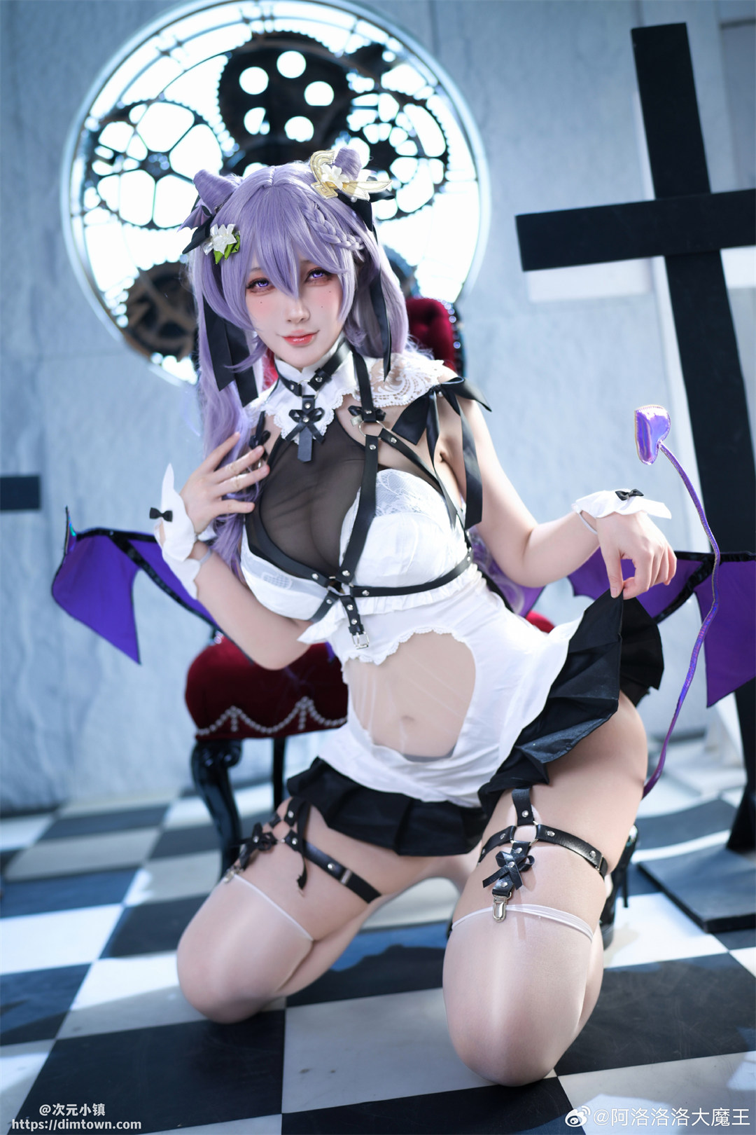 cosplay 原神 💜💜💜💜💜刻晴·魅魔同人💜💜💜💜💜@阿洛洛洛大魔王 COSPLAY-第4张
