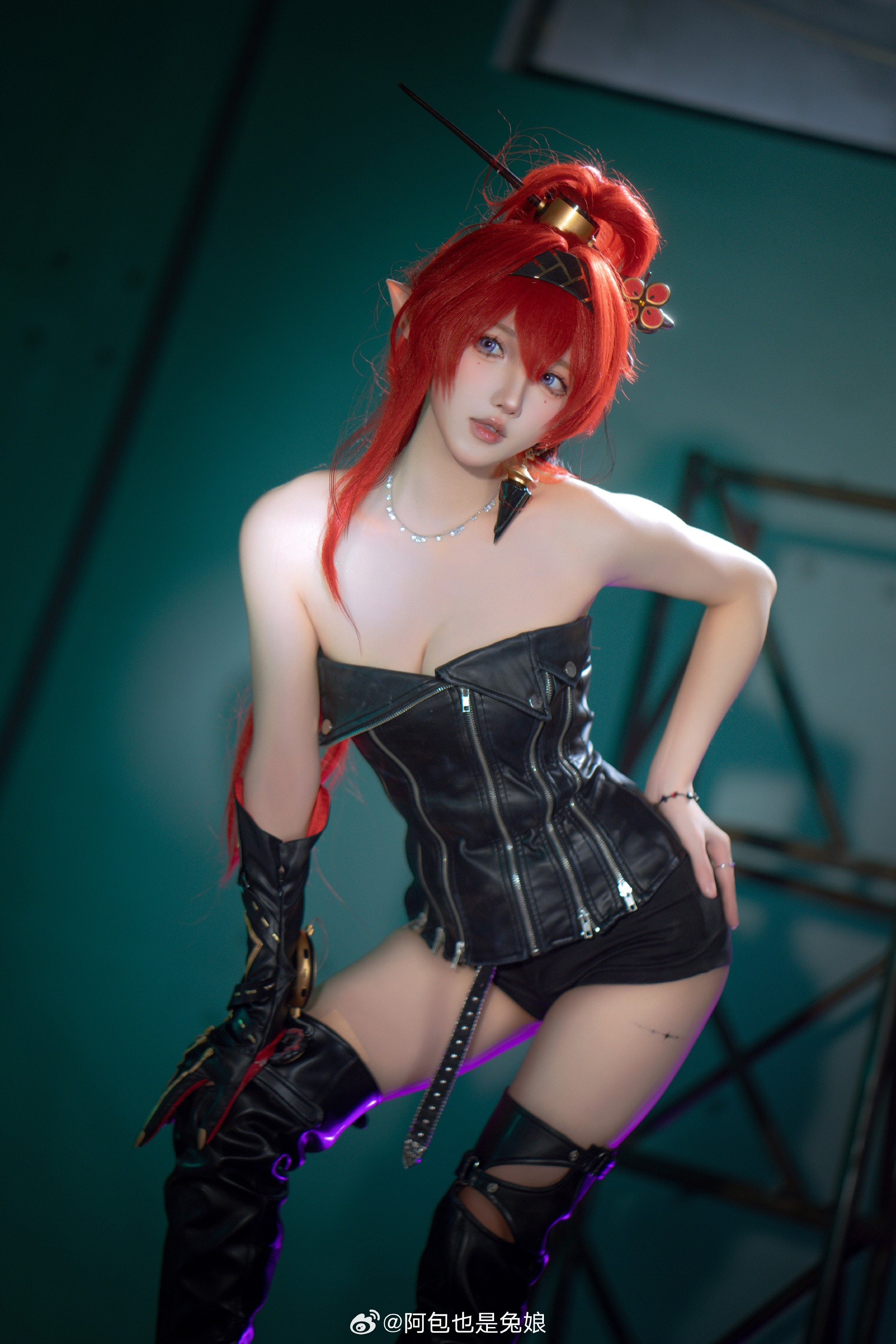COSPLAY 有着成熟和魅惑感的少女！ 鸣潮 吟霖@阿包也是兔娘 COSPLAY-第7张
