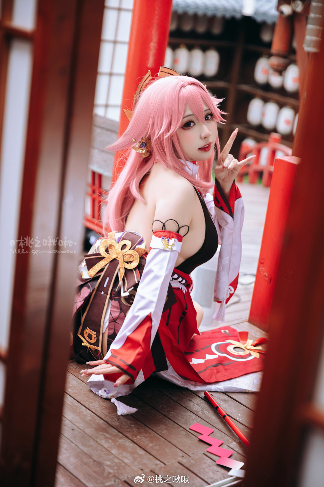 COSPLAY 原神 ⛩️ 华紫樱绯·八重神子 ⛩️@桃之啾啾 COSPLAY-第1张