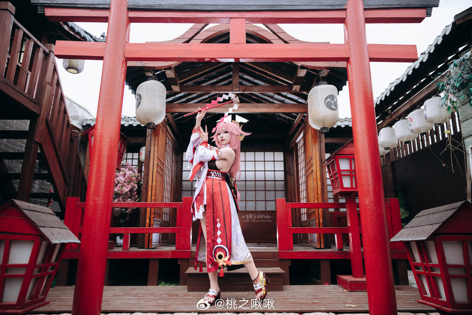 COSPLAY 原神 ⛩️ 华紫樱绯·八重神子 ⛩️@桃之啾啾 COSPLAY-第6张
