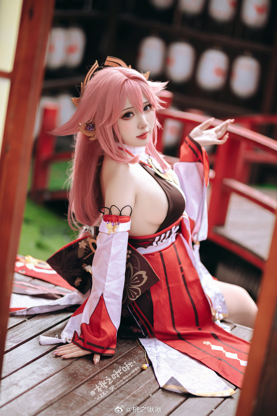 COSPLAY 原神 ⛩️ 华紫樱绯·八重神子 ⛩️@桃之啾啾 COSPLAY-第5张