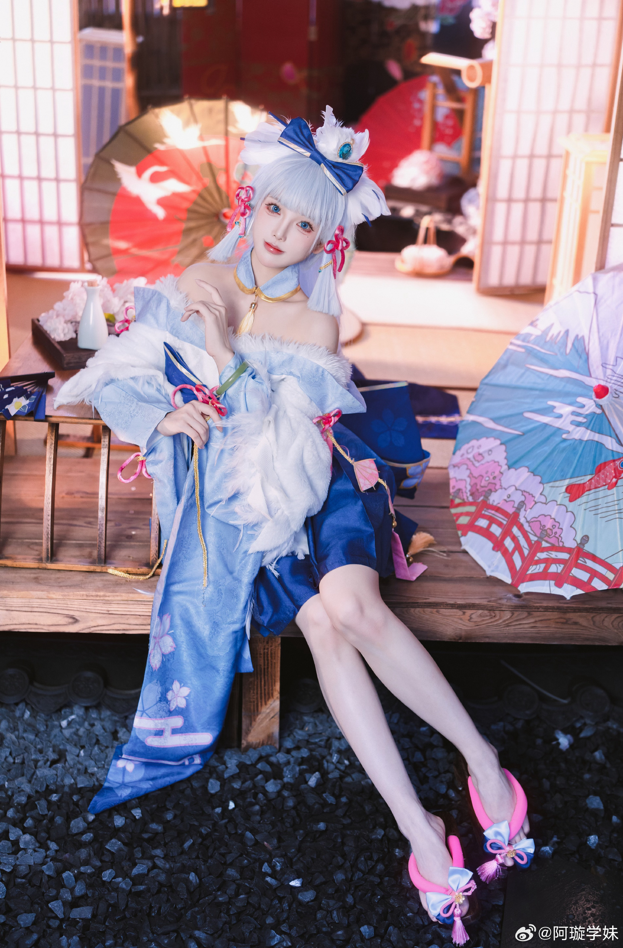 COSPLAY 此次，就请让我以扇舞为礼吧。原神 神里绫华@阿璇学妹 COSPLAY-第7张