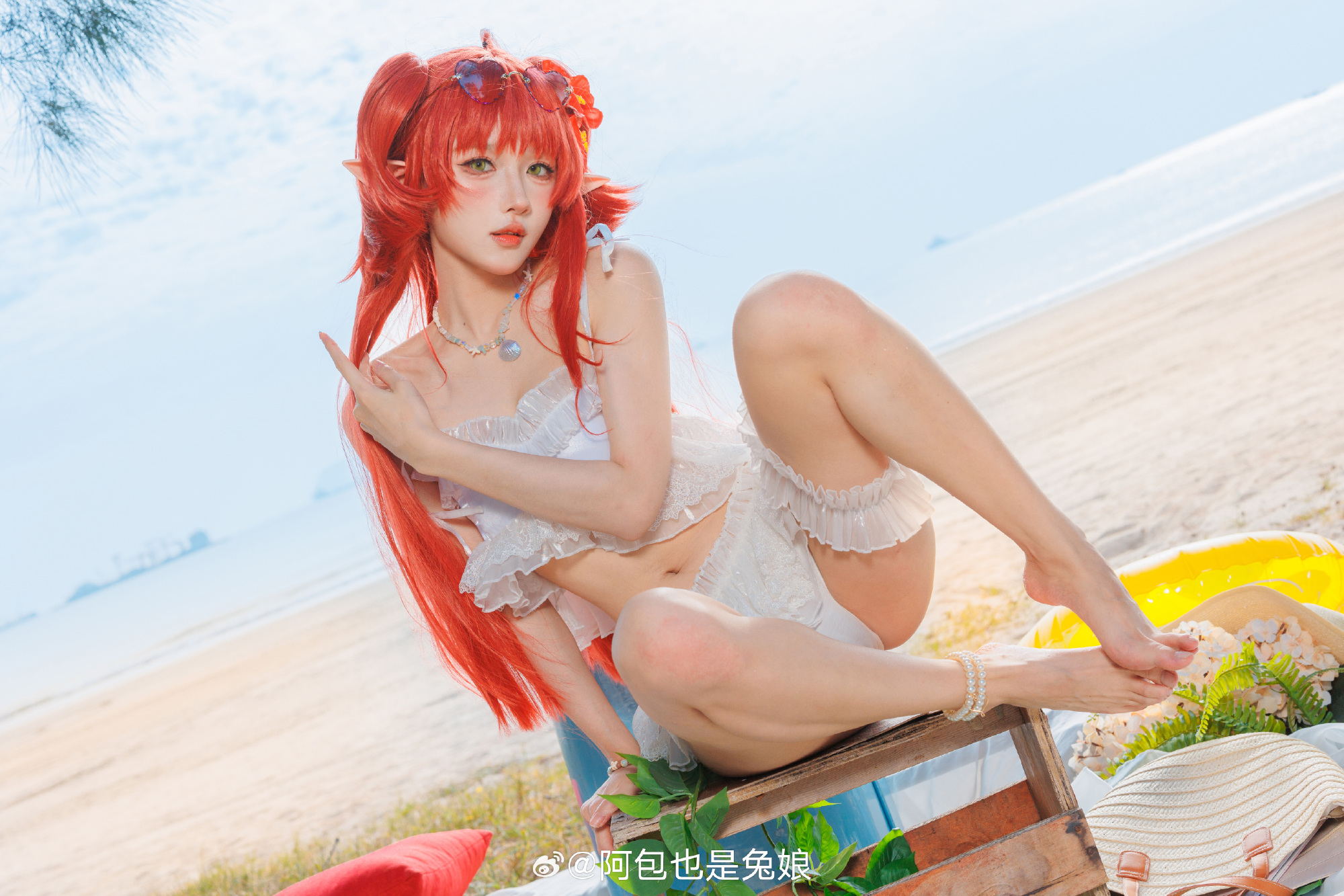 COSPLAY 小小的，香香的 明日方舟 桃金娘@阿包也是兔娘 COSPLAY-第2张