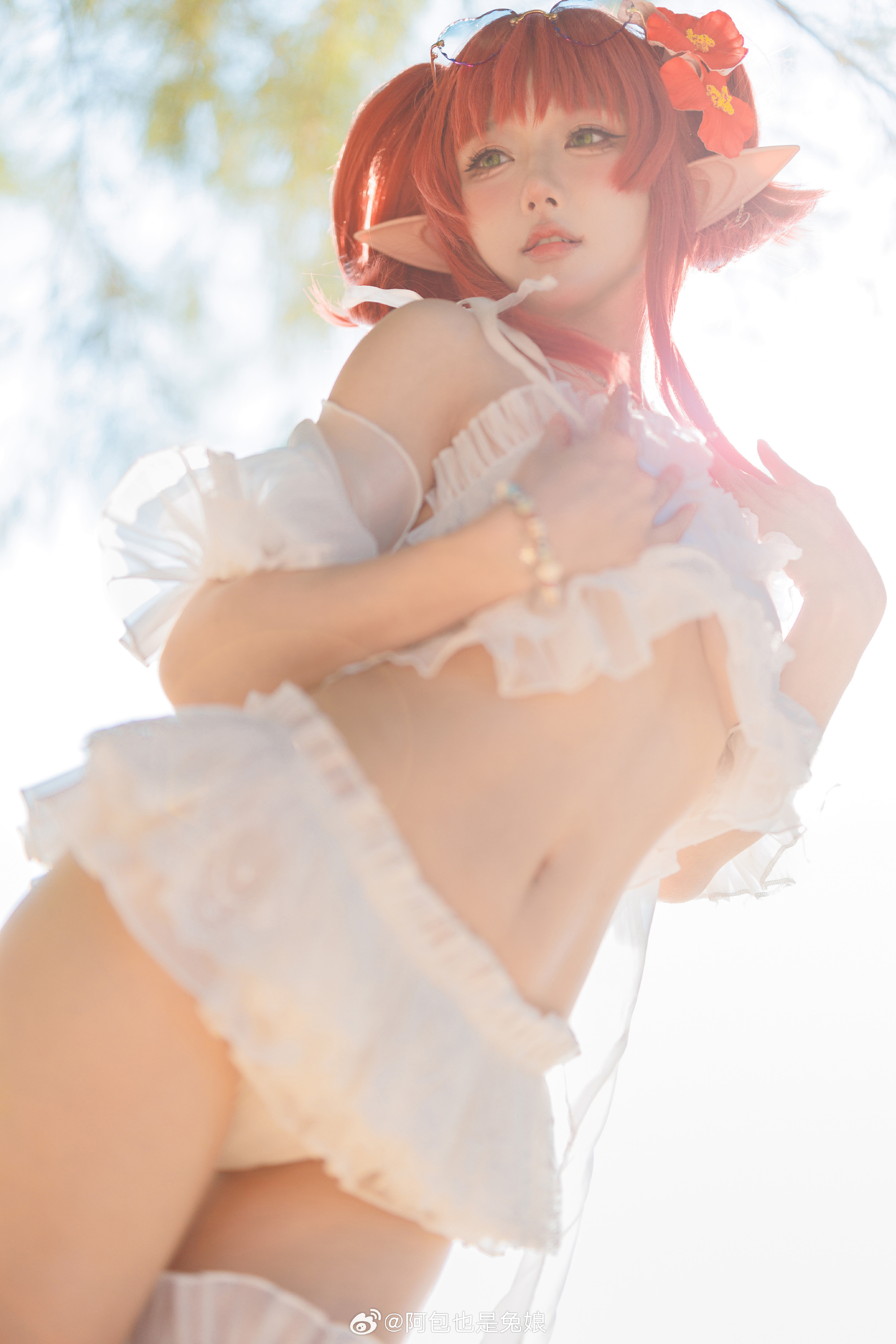 COSPLAY 小小的，香香的 明日方舟 桃金娘@阿包也是兔娘 COSPLAY-第1张